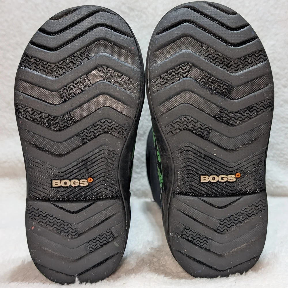 Bogs Kids Sz 13 Classic II Handle 4H Neoprene Rain Snow Boots Clover Black Green